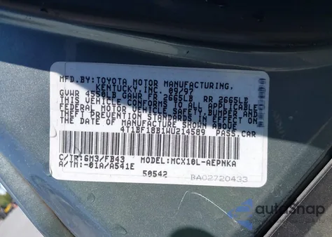 1998 Toyota Avalon Xl from USA, damaged, VIN 4T1BF18B1WU214589